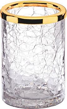 Surya Crystal, стакан 7х7хh10 см, эффект битого стекла, цвет золото