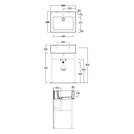 Simas Frozen консоль 90х50см без отв. под смеситель, цвет белый, артикул FZ11bi*0