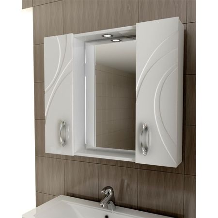 Зеркало со шкафом Vigo Mirella 80 с подсветкой Белое