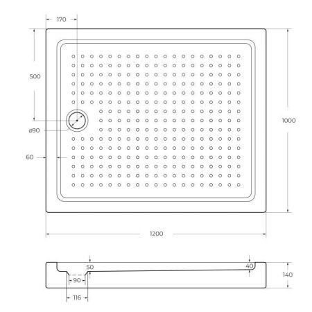 Сифон для душевого поддона CEZARES CZR-01-90 TRAY-COVER-G Cezares, артикул CZR-01-90