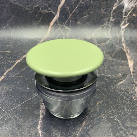 White Ceramic, донный клапан CLICK CLACK с керамической накладкой, цвет зеленый матовый, артикул MEW0609VA