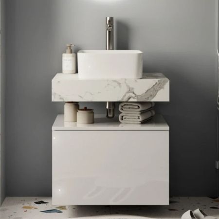 Столешница Velvex Unit 60, белый мрамор, артикул st.UNI.60-630