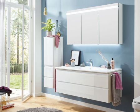 Комплект мебели Puris Ace с раковиной из минерального литья, 1000 мм, цвет белый высокоглянцевый, артикул Aсе1000M(672/161)