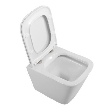 DUE Чаша унитаза подвесного c креплением и сиденьем дюропласт soft close BB3103CHR/SC, артикул BB3103CHR/SC