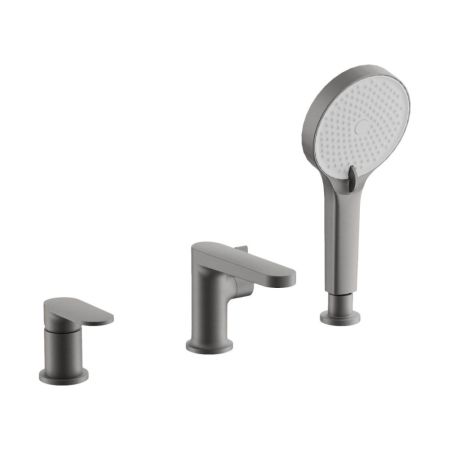 Смеситель на борт ванны BELZ B66713-3, оружейная сталь