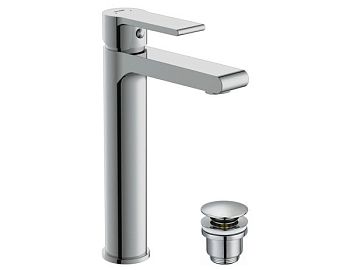 Смеситель для раковины высокий Cersanit BRASKO однорычажный клик клак (63024)