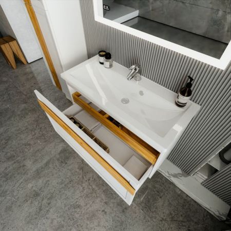 Комплект мебели для ванной Бриклаер БЕРЛИН 100BD, белый, артикул БЕРЛИН 100BD