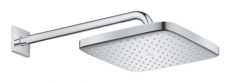 Верхний душ GROHE Tempesta 250 CUBE, квадратный + Душевой кронштейн 380 мм, хром (26682000), артикул 26682000
