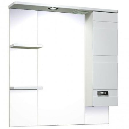 Зеркало со шкафом Runo Турин 75 4620750026707 с подсветкой Белое