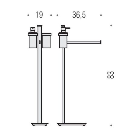 Colombo Units Стойка с аксессуарами, высота 83 см, цвет: хром, артикул B9111.CR