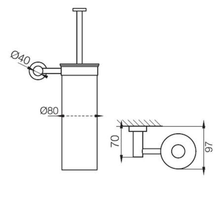 Fima Carlo Frattini Rotola Ёршик настенный, цвет: чёрный матовый, артикул F6006/2NS