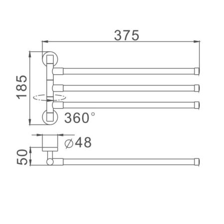 Полотенцедержатель Haiba HB8713, черный