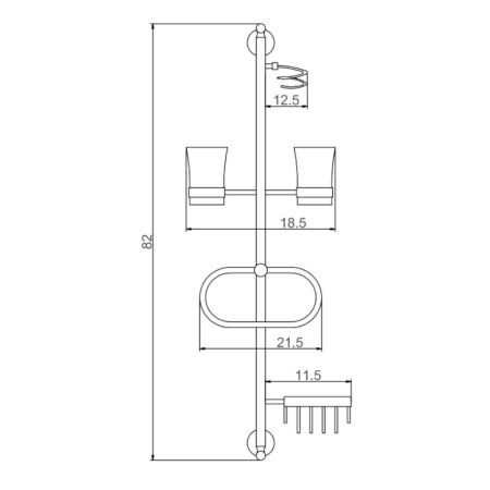 Настенная стойка Savol S-00C03, хром, артикул S-00C03