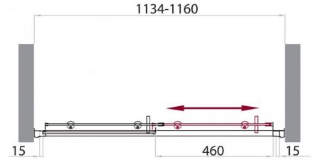 Душевая дверь в нишу BELBAGNO UNO-BF-1, артикул UNO-BF-1-130-M-Cr