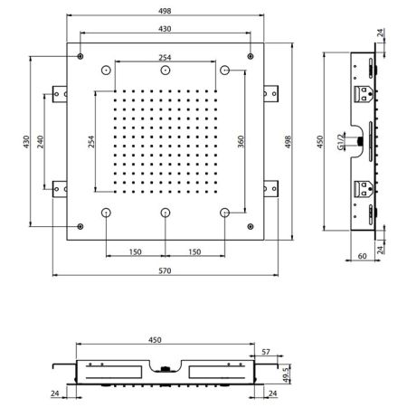 Fima Carlo Frattini Soffioni Верхний душ 50х50см., потолочный, цвет: чёрный матовый, артикул F2901NS