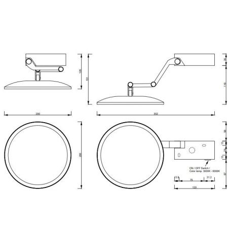 Decor Walther Club Vanity Plus Косметическое зеркало VISION  , цвет: хром Decor Walther Club Vanity Plus Косметическое зеркало VISION  , цвет: хром