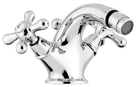 Смеситель Deco Classic с донным клапаном для биде, цвет черный-золото, артикул 12014NO