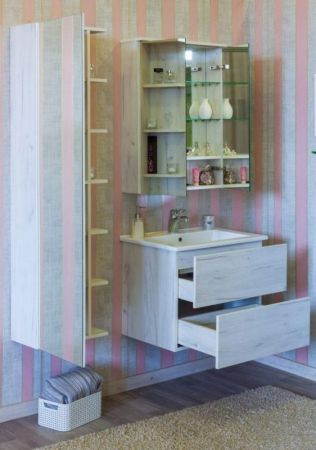 Зеркальный шкаф Sanflor Чикаго 75 С000005829 Дуб крафт белый, артикул С000005829