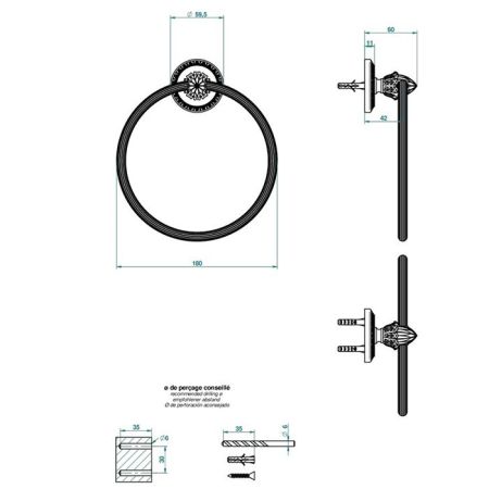 THG MALMAISON METAL Полотенцедержатель-кольцо, цвет Soft matt gold, артикул U93-F31-504N