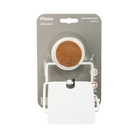 Держатель для туалетной бумаги FIXSEN MAGIC WHITE FX-47010, черный/коричневый, артикул FX-47010