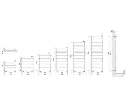 Cordivari Alessandra, полотенцесушитель водяной 1020/530 мм (8 перекладин), цвет хром, артикул 3551680400004