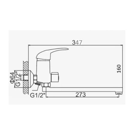 Смеситель для ванны D-Lin D146409-8, хром, артикул D146409-8