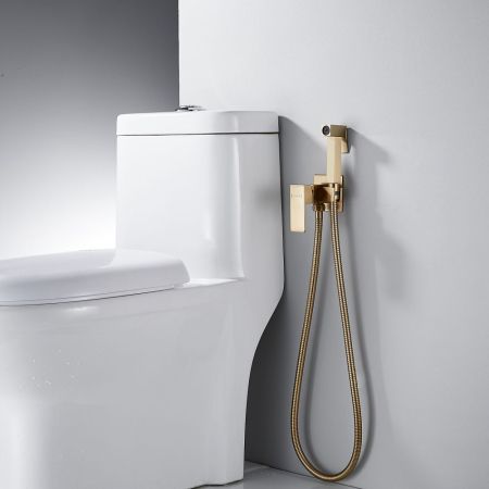 Гигиенический душ со смесителем Shevanik S127G, золотой сатин