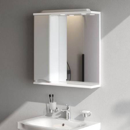 M80MPL0651WG Like зеркало, частично зеркальный шкаф, левый, 65см, с подсветкой, белый, глянец, шт, артикул M80MPL0651WG