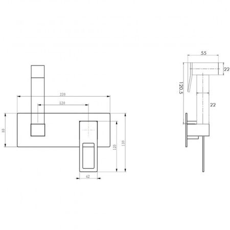Гигиенический душ со смесителем Boheme Q 147-CRB Хром Черный