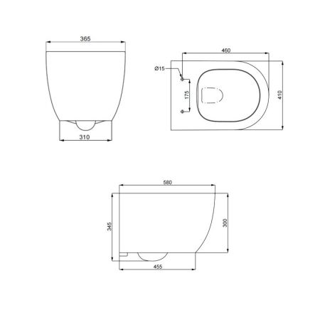 Унитаз подвесной SMARTFLOW URBAN безободковый с микролифтом, SMF812-WH, белый, артикул SMF812-WH