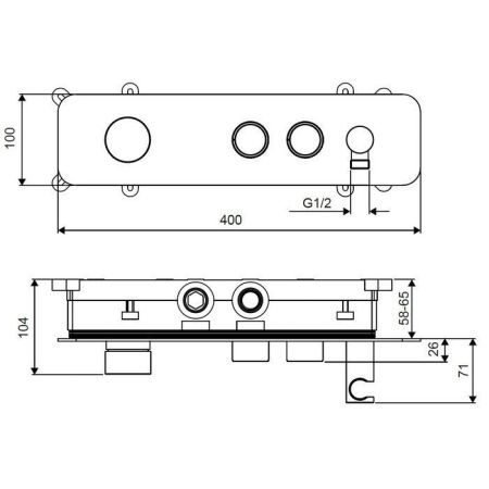 Смеситель для душа скрытого монтажа EXCELLENT Krotos AREX.8035CR (хром), артикул AREX.8035CR