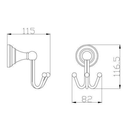 Крючок для ванной комнаты тройной Rav Slezak MORAVA MKA0105B, белый, артикул MKA0105B