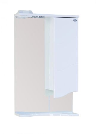 Шкаф-зеркало Onika Лайн 48 белый, правый, с подсветкой, артикул 204802