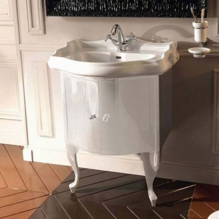 KERASAN Retro 69, раковина 69*52см с 1 отв., цвет: белый, артикул 104601*1