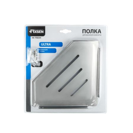 Полка металличеcкая угловая FIXSEN HI-TECH FX-841, хром, артикул FX-841