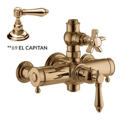 Nicolazzi Termostatico Термостатический сместиль для душа, цвет: бронза, ручки El Capitan