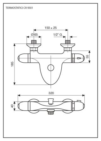 Термостат Pegaso  для ванны, хром, артикул 9301CR