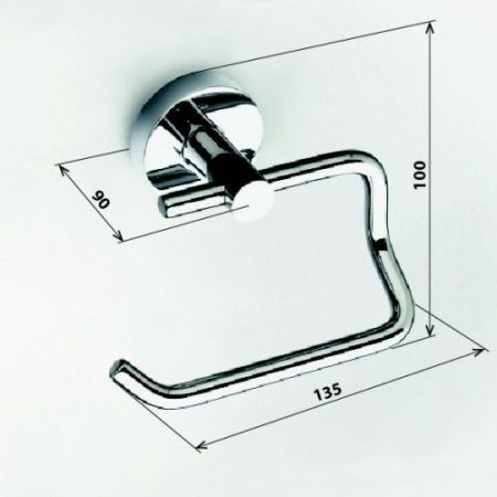 Держатель туалетной бумаги OMEGA  140x95х90мм, артикул 104112042