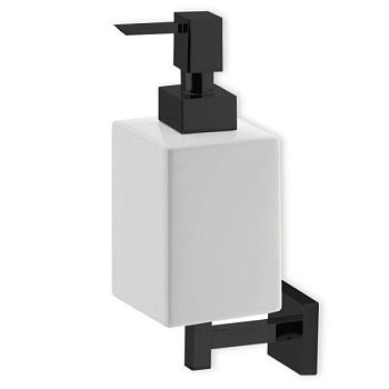 Stil Haus Urania, настенный керамический дозатор, цвет чёрный матовый - белая керамика
