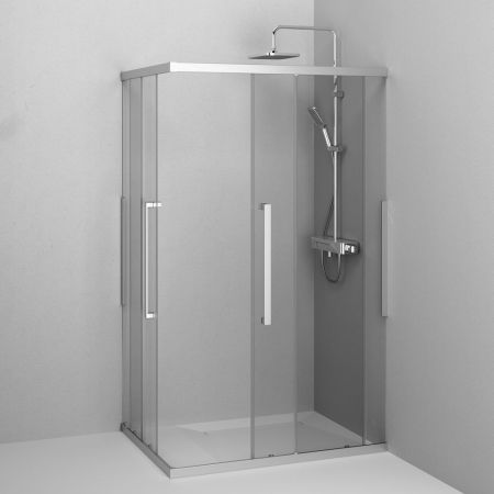 W84G-403-12090-MТ Душевое ограждение Func Square Slide 120х90, мат хром, прозрачное, артикул W84G-403-12090-MТ