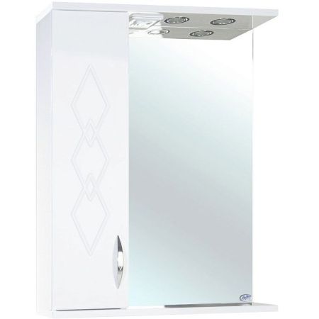 Зеркало со шкафом Bellezza Элеганс 60 L 4618609522012 с подсветкой Белое, артикул 4618609522012