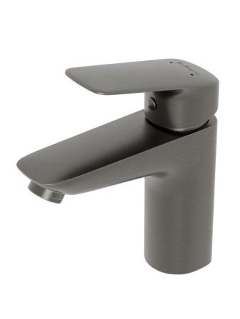 DUE Смеситель для раковины без донного клапана, оружейная сталь DUE-LVM-GM-W0, артикул DUE-LVM-GM-W0