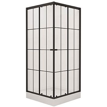 Душевой уголок Niagara NG-0180-14 80х80 профиль Черный стекло прозрачное с принтом