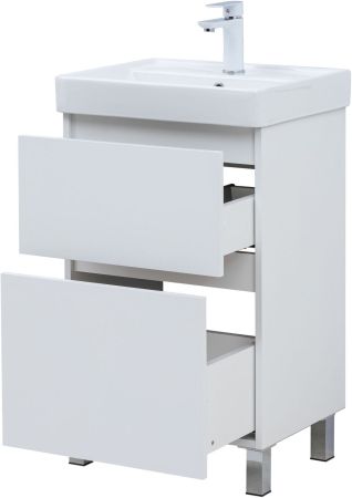 Тумба под раковину Aquanet Вега 50 напольная, белый глянец, артикул 00344120