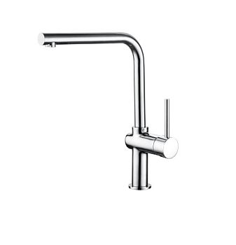 AQG METROPOL L, смеситель для кухни с прямым,круглым поворотным изливом цвет, хром