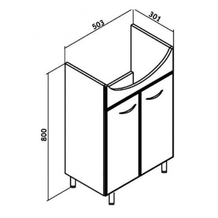 Тумба под раковину Runo Уют 55 4620750020538 Белая