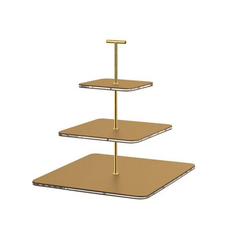 ADJ Сервировочная стойка, 30x30xH35 см.,ручка "Т", цвет: горчица, фурнитура золото, артикул 0092T.40.O