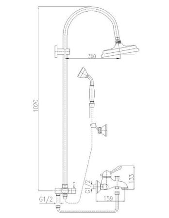 Душевая система Rav Slezak Labe L054.5/3SM, артикул L054.5/3SM