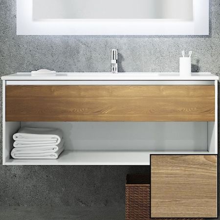 Тумба с раковиной SanVit Контур 100 kkont100 с фактурой под дерево подвесная Карпатская ель, артикул kkont100