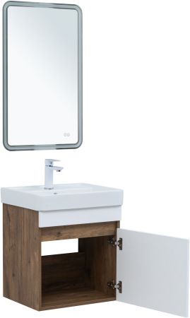 Тумба под раковину Aquanet Оптима 50 дуб рустикальный/белый сатин, артикул 00344790